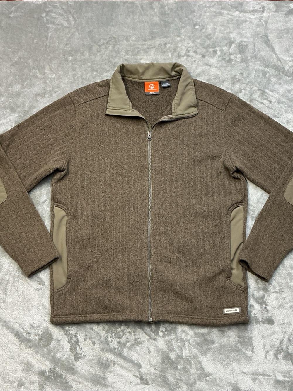 Merrell Hearthside Full Zip Sweater Jacket Mens XL Shadow Heathered performance